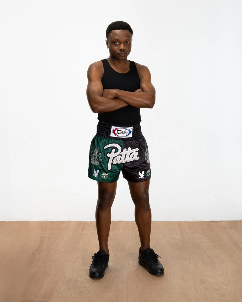 Patta x Fairtex Homecoming 2025 Muay Thai Shorts (Multi/Black/Green) - Patta