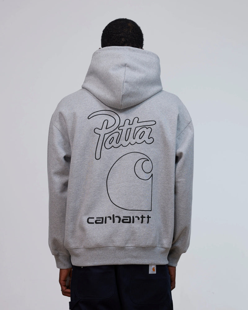 Patta x Carhartt Hooded Sweatshirt (Grey Heather) Patta x Carhartt