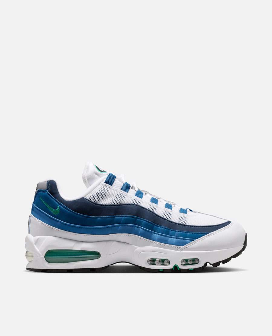 Nike Air Max 95 Big Bubble (White/Emerald Green-Lake Blue-French Blue-Obsidian-Black) Nike