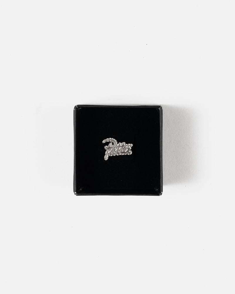 Patta Script Logo Silver Earring (Silver) Patta