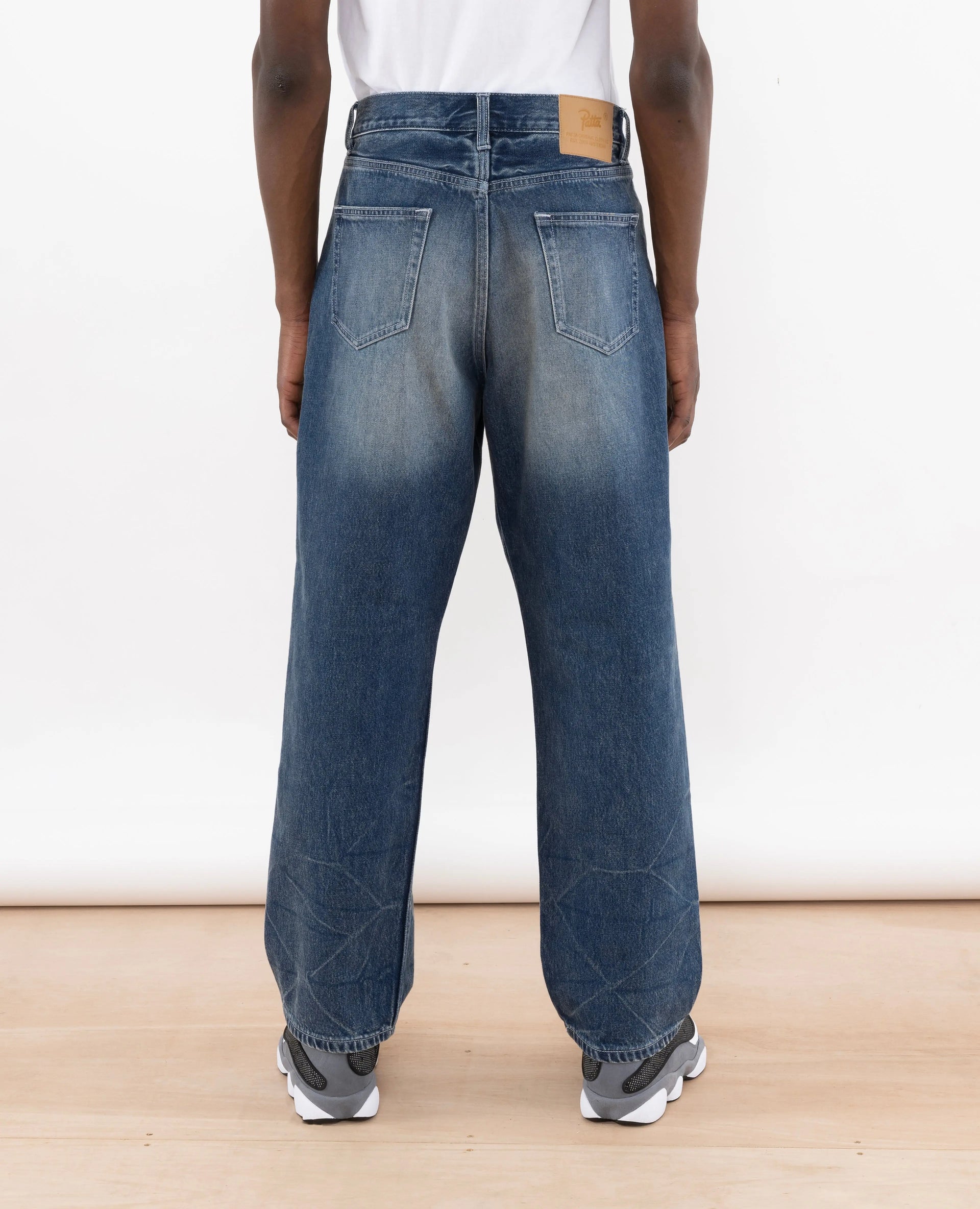 Patta Washed Loose Fit Denim Pants (Denim Blue) Patta
