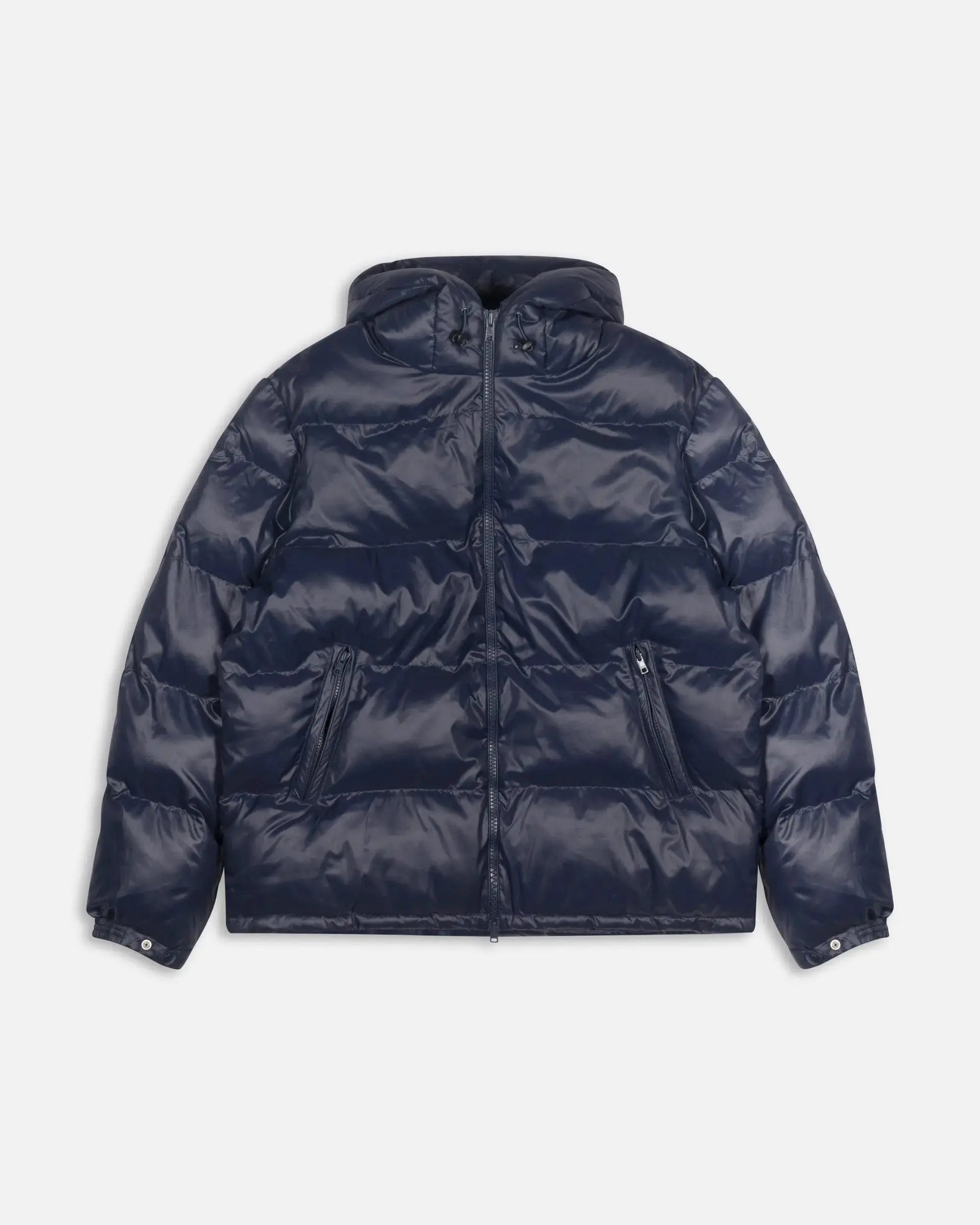 Patta Quilted Script Logo Puffer Jacket (Navy) Patta