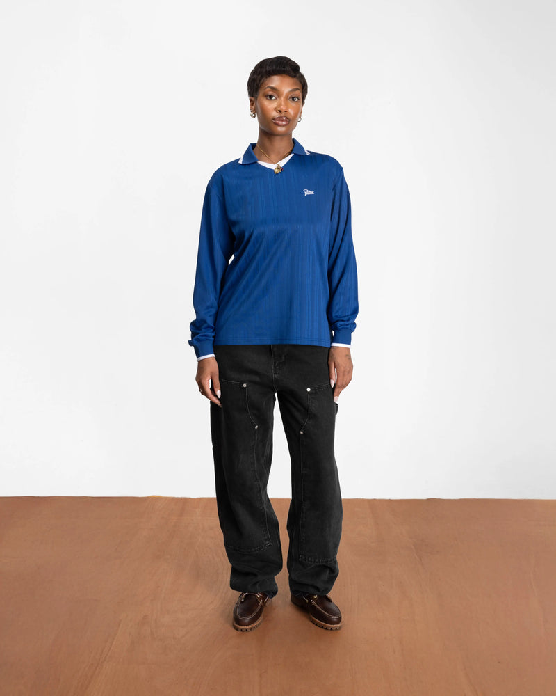 Patta Jacquard Striped Long Sleeve Jersey (Monaco Blue ) Patta