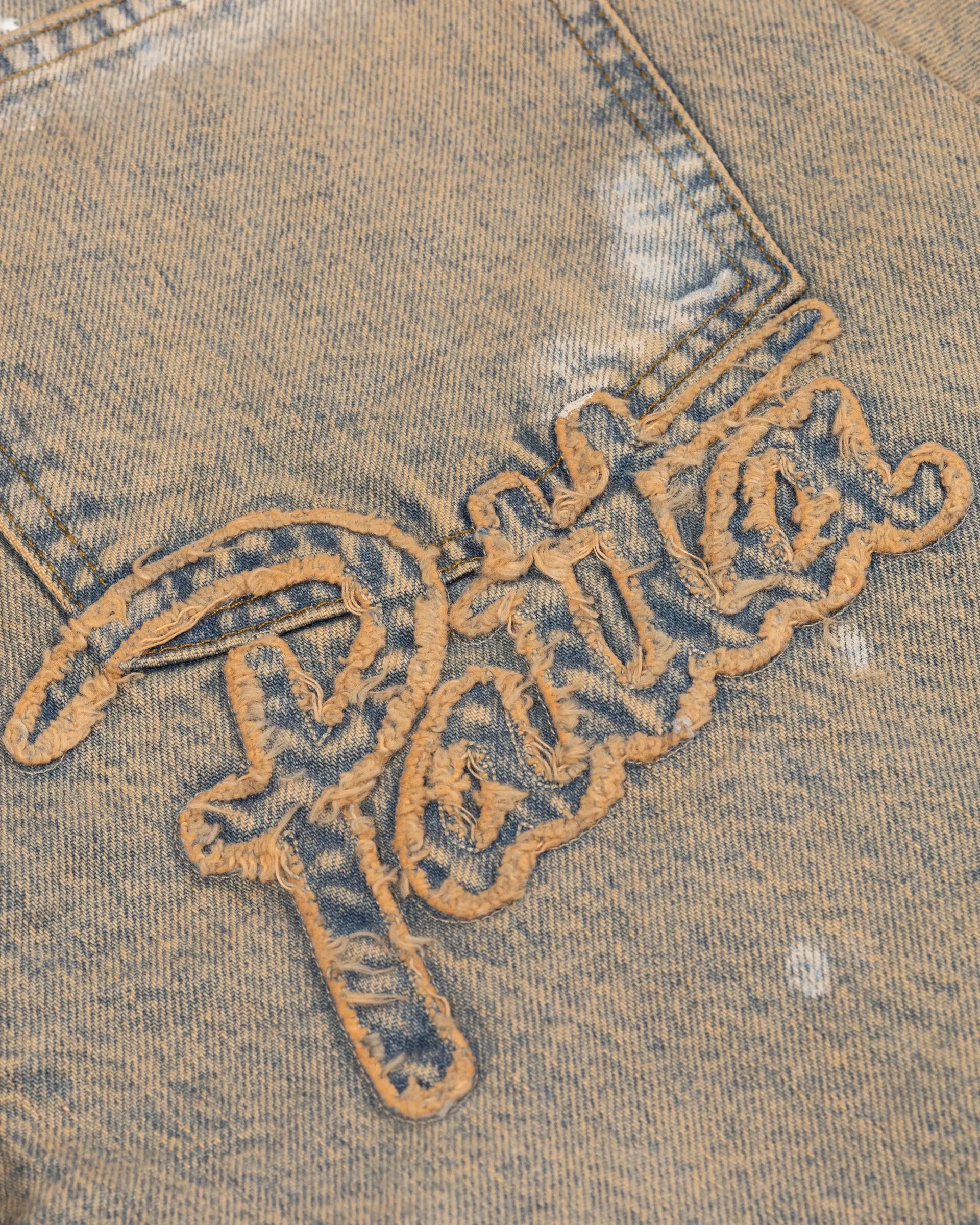 Patta Dirty Splatter Straight Leg Denim Pants (Sandwashed Light Blue Denim) Patta