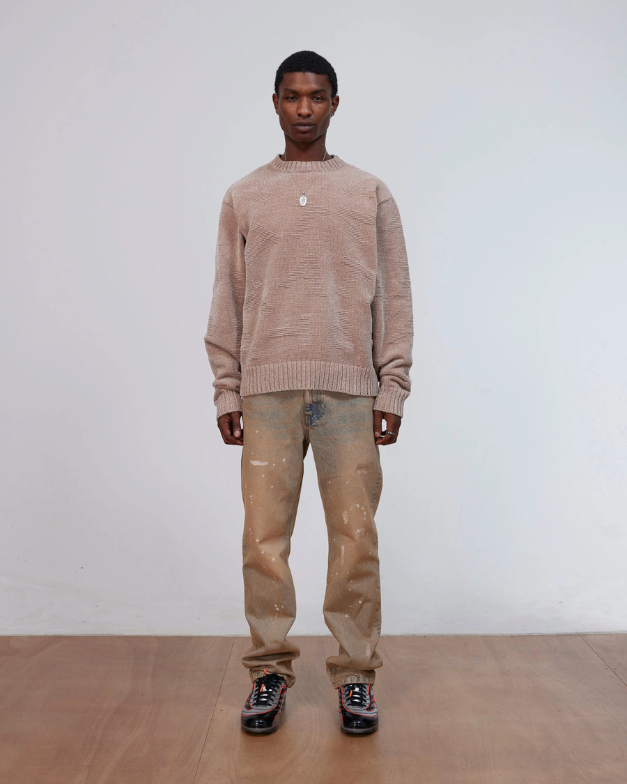 Patta Chenille Alphabet Knitted Sweater (Irish Cream) Patta