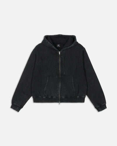 Patta Loopback Logo Zip Hooded Sweater (Moonless Night) Patta
