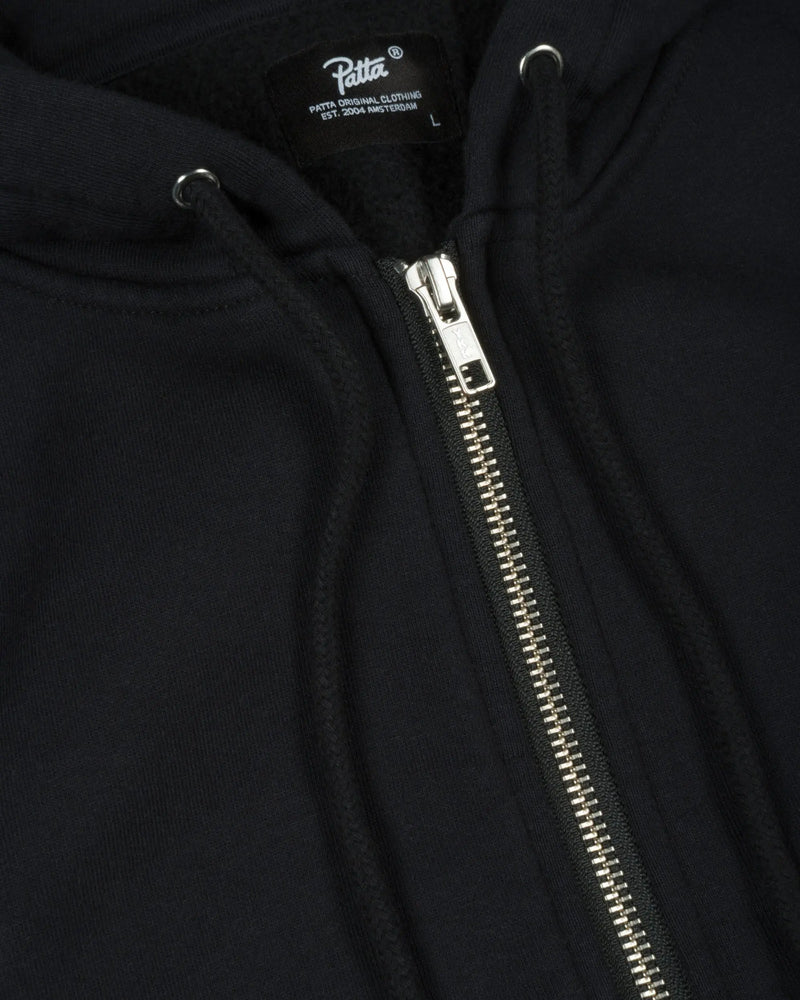 Patta Embro Classic Zip Up Hooded Sweater (Black) Patta