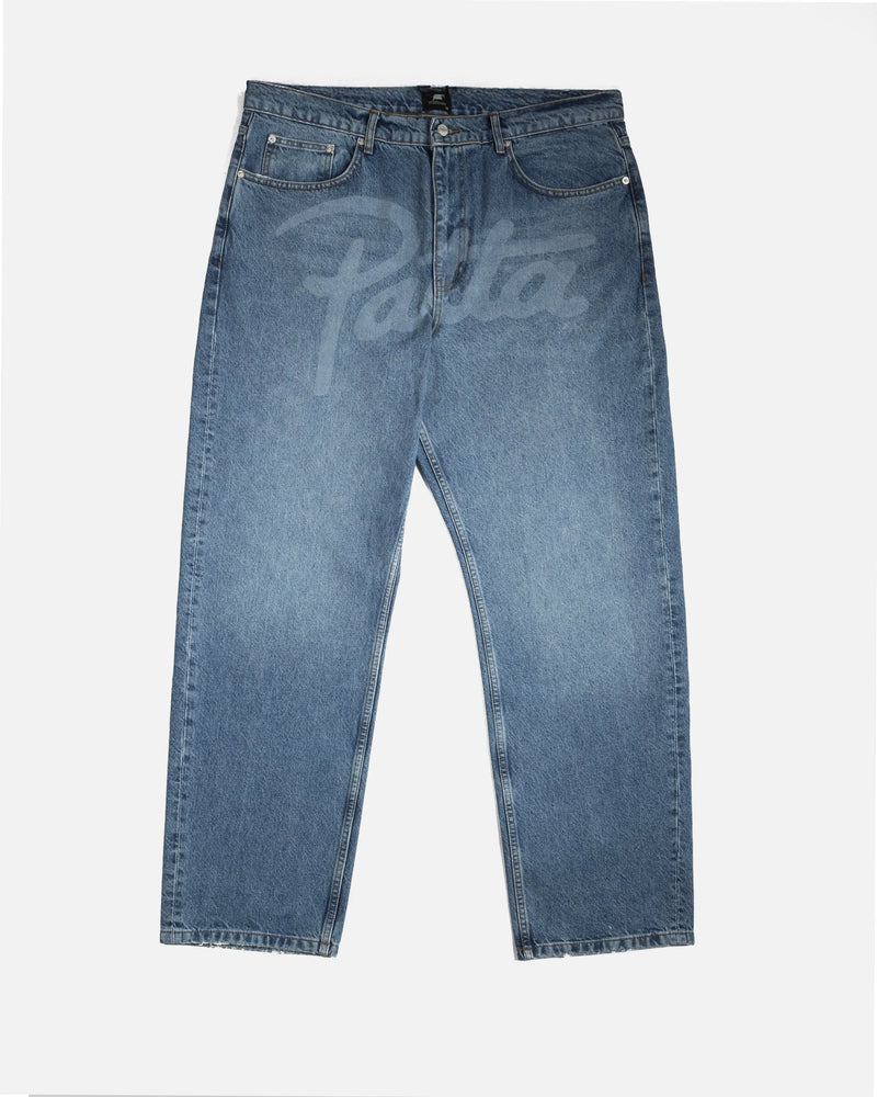 Patta Laserprint Whiskers Denim Pants (Light Blue Denim) Patta