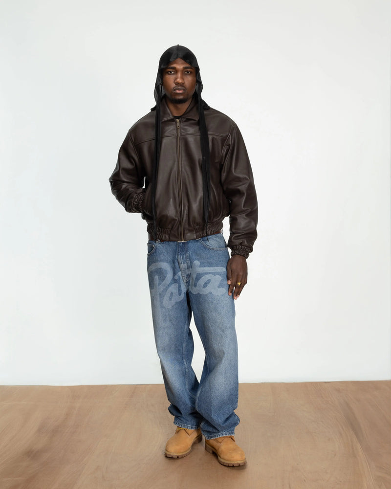 Patta Leather Bomber Jacket (Coffee Bean) Patta