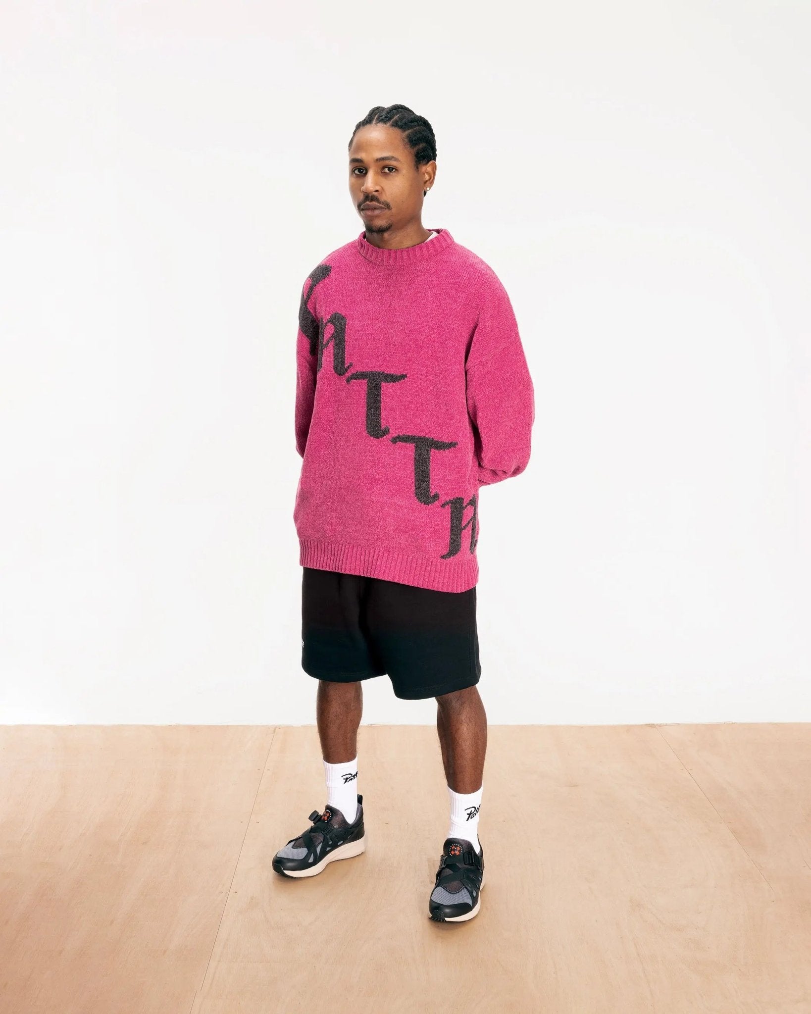 Patta Chenille Knitted Sweater (Fuchsia Red) - Patta