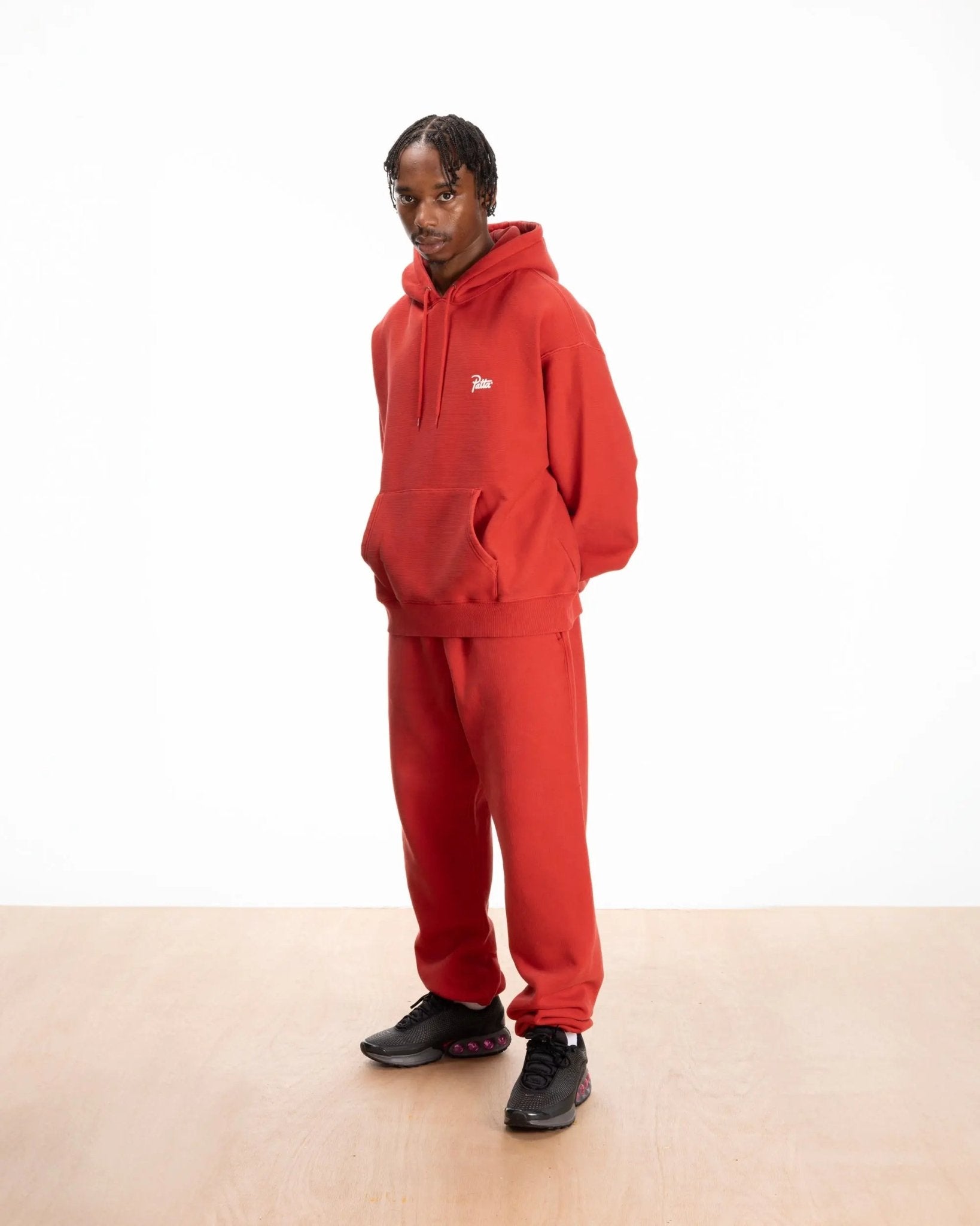 Patta Washed Classic Hooded Sweater (Haute Red) - Patta