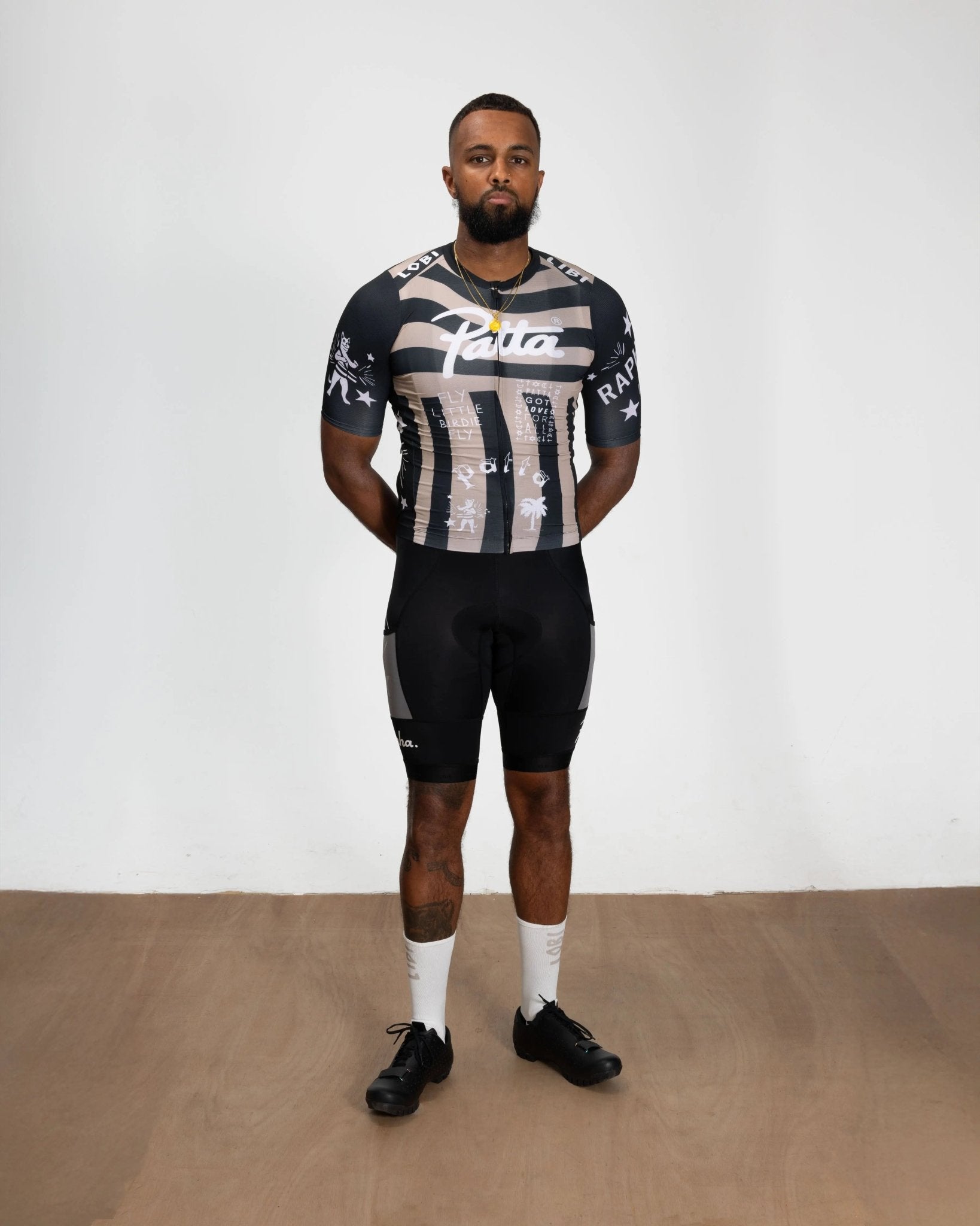 Patta x Rapha Men's Pro Team Training Jersey (Black/Stone) - Patta