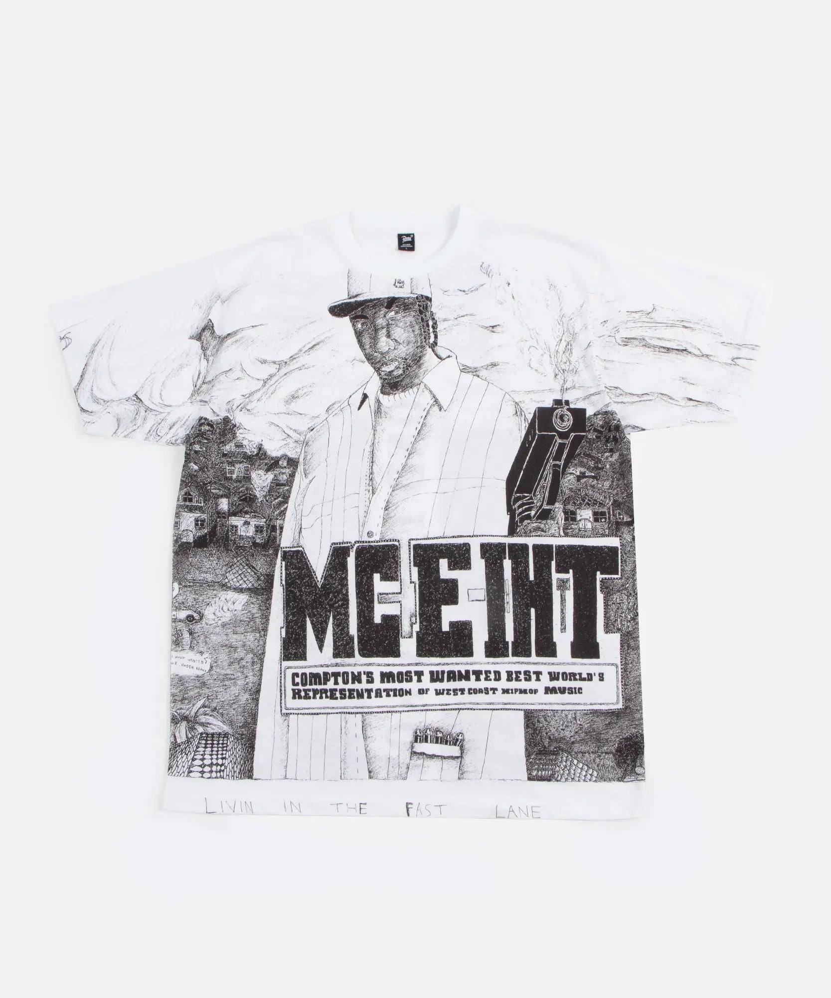 Patta x Outsiders Gallery Livin In The Fast Lane T-Shirt (White) Patta